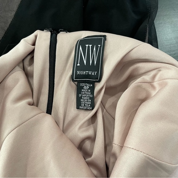 Nightway Black Nude Hour Glass Silhouette Evening Gown Sz 4P - Picture 4 of 8